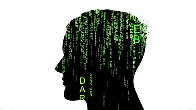 Silhouette of man dark web concept