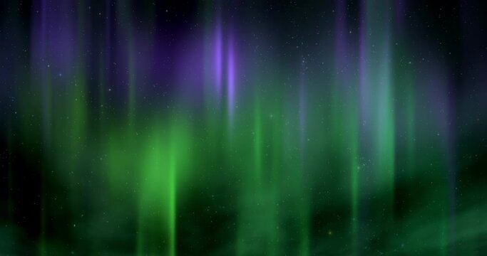 Aurora borealis with moving starry sky abstract moving background