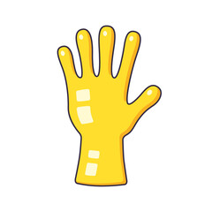 Yellow rubber glove isolated
