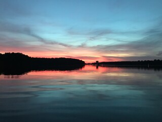 sunset over lake