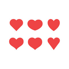 Heart icons collection. Vector designs in shape of hearts. Love , care and valentine's day symbol.