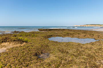 Beach landscape in Algarve,  Praia dos três Castelos, Portugal