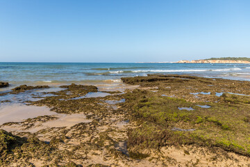 Fototapeta na wymiar Beach landscape in Algarve, Praia dos três Castelos, Portugal