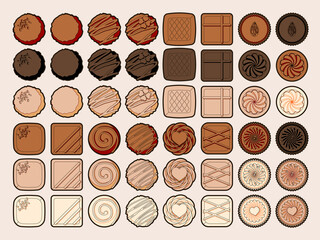 チョコレートのイラスト素材、セット