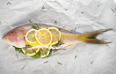 Fresh fish paper wrapped