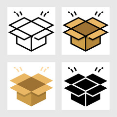 open box icon vector design in filled, thin line, outline and flat style.