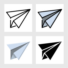 Paper rocket icon vector design in filled, thin line, outline and flat style.