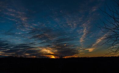 sunset over the city