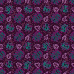 seamles leaf pattern variations