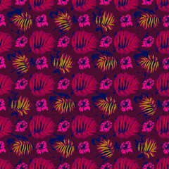 seamles leaf pattern variations