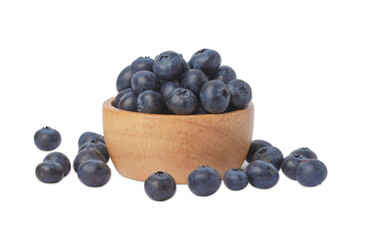 Blueberries in wooden bowl