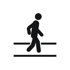 Pedestrian crosswalk icon design. Street crossing symbol vector sign isolated on white background.