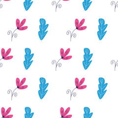 Floral botanical seamless patterns. Vector design for paper, cover, wallpaper, fabric, textile, interior decor and other project.