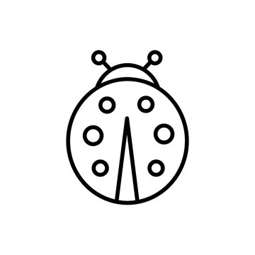 Lady Bug Outline Vector Illustration