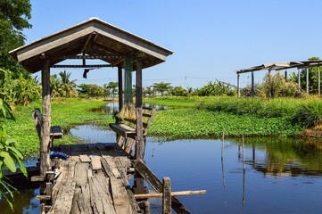 wooden pavilion in country Thailand