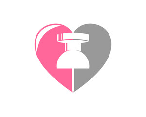 Pin in the love shape logo