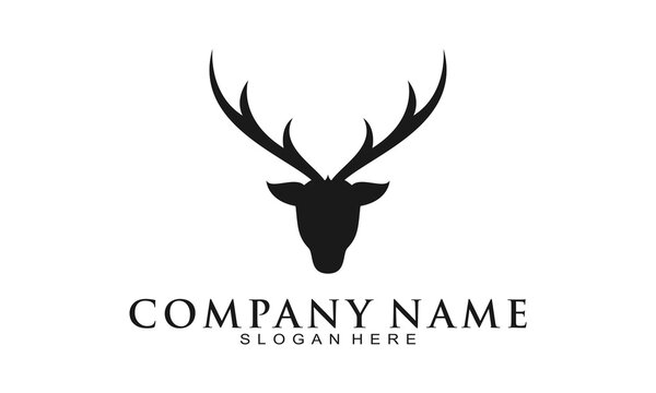 Deer horn illustration vector logo