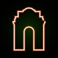 India gate neon icon. Vector illustration symbol, ready to use, for banner, website, print promotional.
