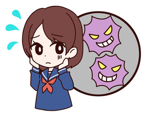 女の子とウイルス