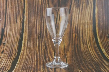champagne glasses on a wooden table