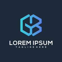 Initial of G B logo design inspiration