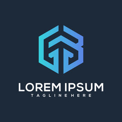 Initial of G B logo design inspiration