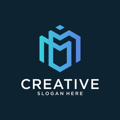 Initial of M logo design inspiration
