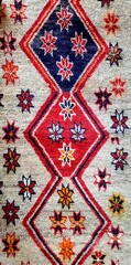 red white and blue oriental tribal carpet texture