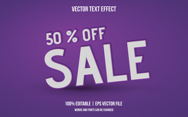 50 % off sale text style effect