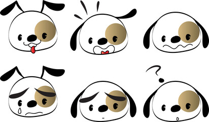 vector dog puppy emoji life action set © wenpei