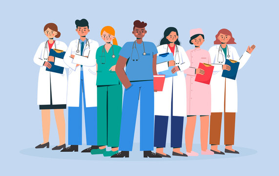 illustration of the team of doctors