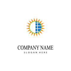 solar energy logo vector template