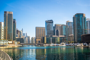 Obraz na płótnie Canvas skyscrapers in the Dubai Marina