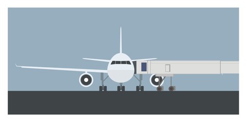 airplane and airport simple illustration