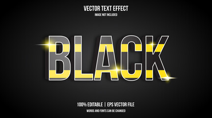 Black yellow text style effect