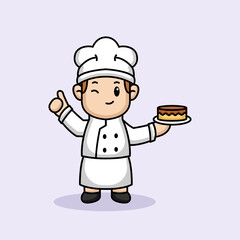 cute kid in chef costume mascot design