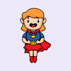 Cute girl in a superhero costume