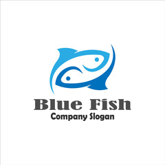 Obraz premium Fish logo template. Creative vector symbol of fishing club or online
