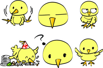 vector cartoon chicks emoji set