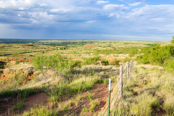 Fototapeta na wymiar Landscape around Lake Meredith National Recreation Area in Texas, USA