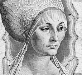 Elsbeth Tucher, work by Albrecht Durer (1499, Staatliche Kunstsammlungen, Kassel). Portrait from...