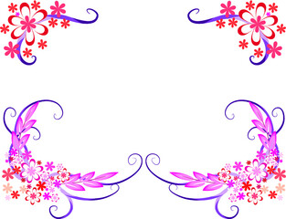 vector drawing flowers border get  card