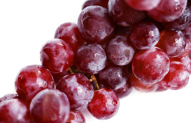 Champagne Grapes on white background