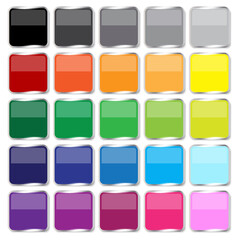 colored shiny squares. Modern button for web design. Teal background. Abstract square. Stock image. EPS 10.