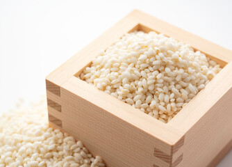 Glutinous rice on a white background