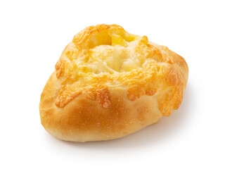 Cheese French bread placed on a white background