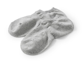 Short socks placed on a white background