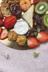 Healthy Breakfast brunch take away in plate