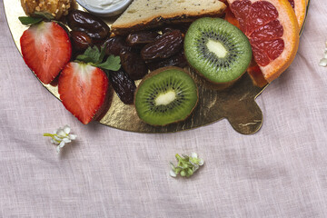 Healthy Breakfast brunch take away in plate