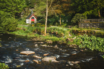 Monschau town in the Eifel region. A small picturesque tourist destination in Noth...